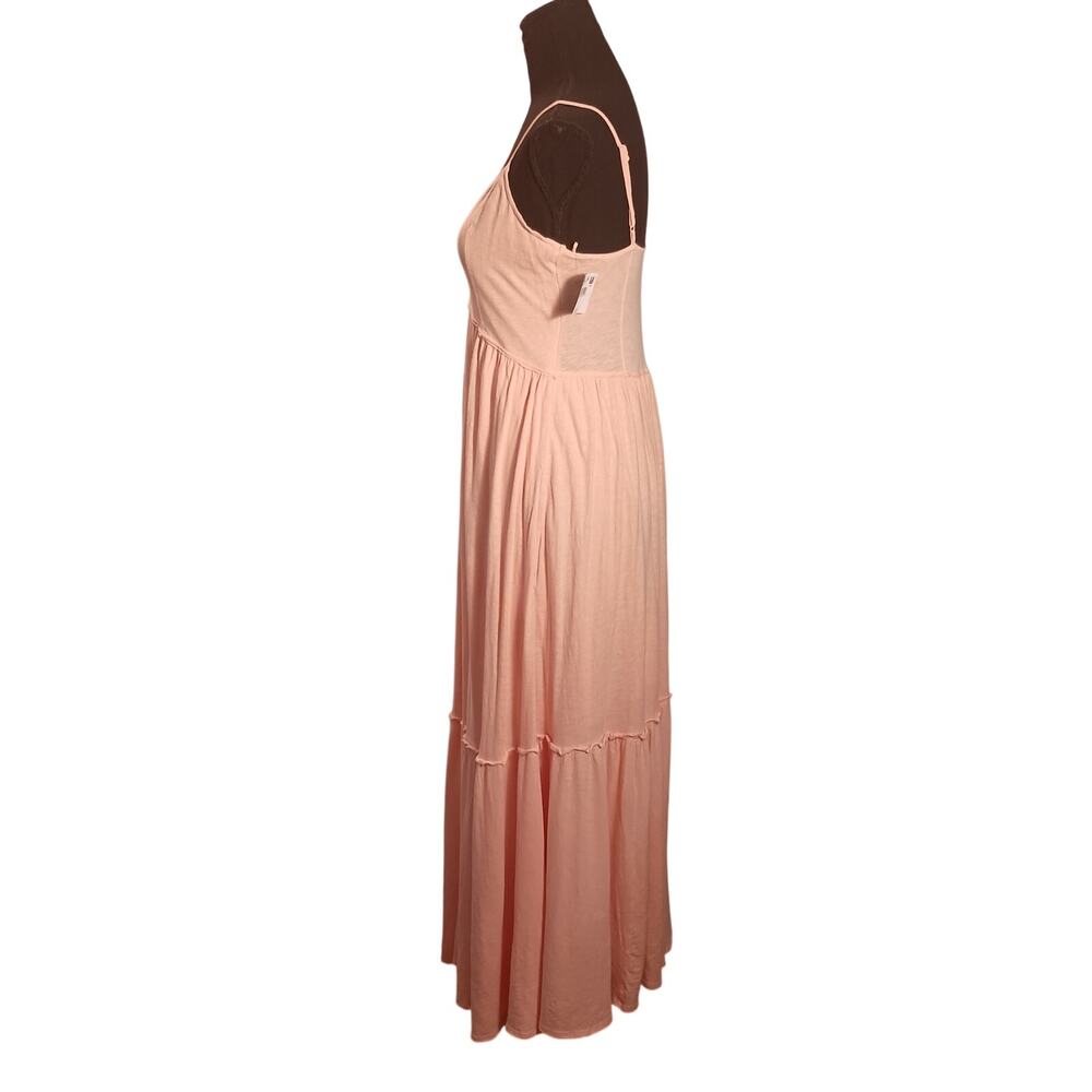 American Eagle Spaghetti Adj Strap Peach colored Maxi Dress Tiered Boho NWT Med - Picture 5 of 11
